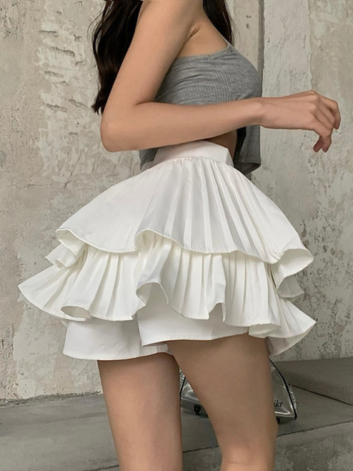 White Pleated Skirt ..